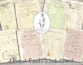 French Ephemera Journal Cards, Paris Collage Sheet (Digital Download)