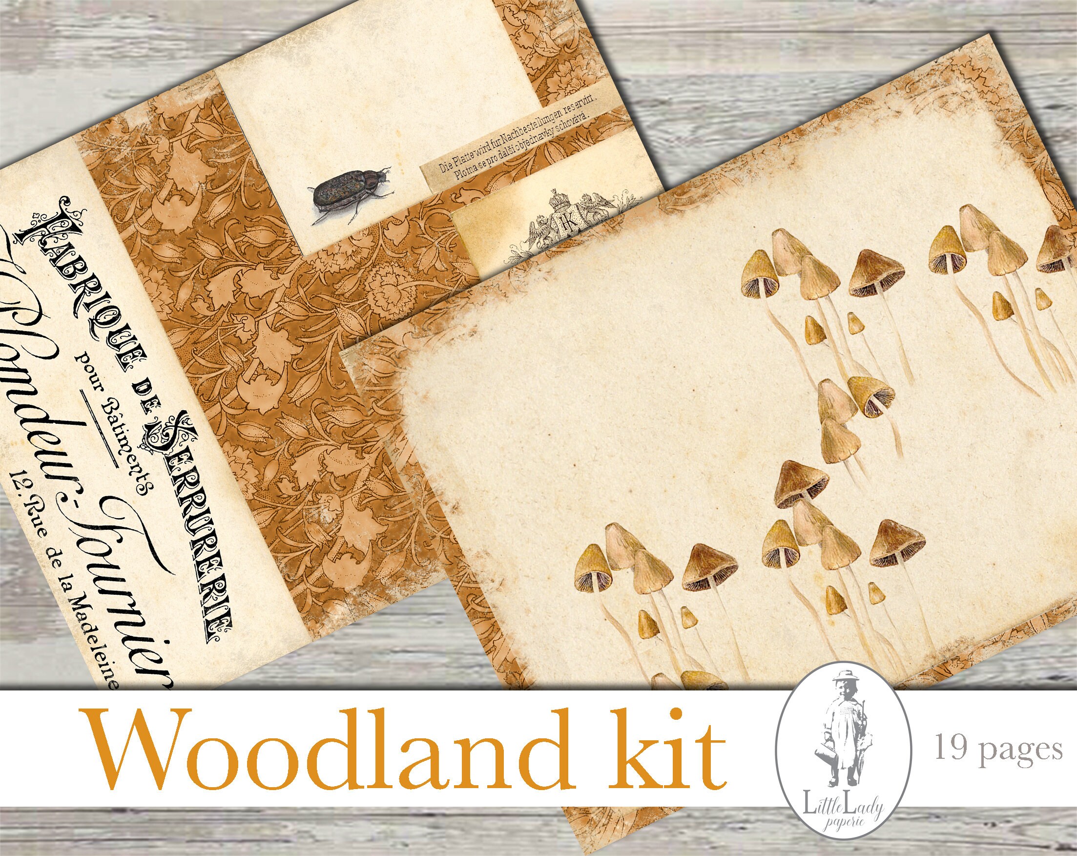 Woodland Junk Journal Kit, Forest Ephemera (digital Download) - Etsy
