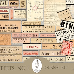 Snippets ephemera junk journal vintage snippets digital vintage scrapbooking snippets printable