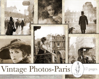 French Paris junk journal vintage photographs digital victorian photos french paris printable vintage photos victorian ephemera scrapbooking