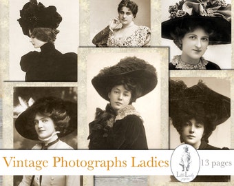 Vintage Woman Photos, Victorian Ephemera for Junk Journals (Digital Download)