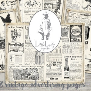 páginas do diário anúncio folha de colagem digital anúncio scrapbooking páginas imprimíveis vintage registro no diário anúncios coisas efêmeras elaboração de papel