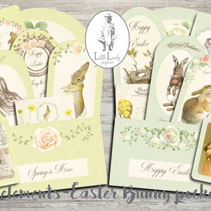 Ostern Junk Journal Hase Ostern Etiketten Ostern Ephemera Druckbare Ostern Basteln Scrapbooking druckbare Osterkarten