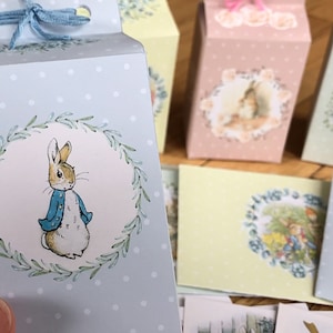 Peter Rabbit scatole di caramelle pasquali Peter Rabbit scatola di carta diario spazzatura carta artigianato scatola stampabile scrapbooking