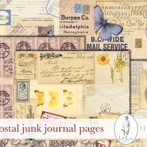 Post junk journal digitale pagina's post pagina's post ephemera post collage blad post scrapbooking afdrukbare post pagina's