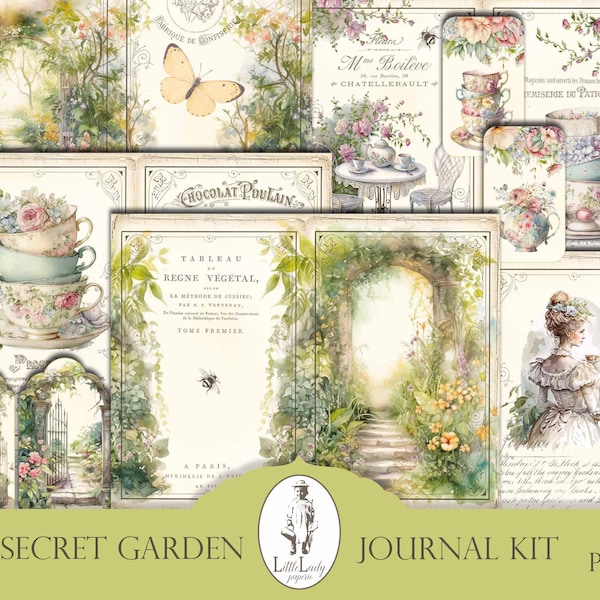 Victorian secret garden junk journal digital kit junk journal victorian set printable victorian secret garden pages victorian ephemera kit