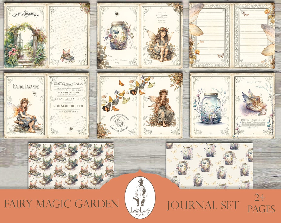 Fairy Garden Junk Journal Kit, Magic Ephemera (digital Set) - Etsy