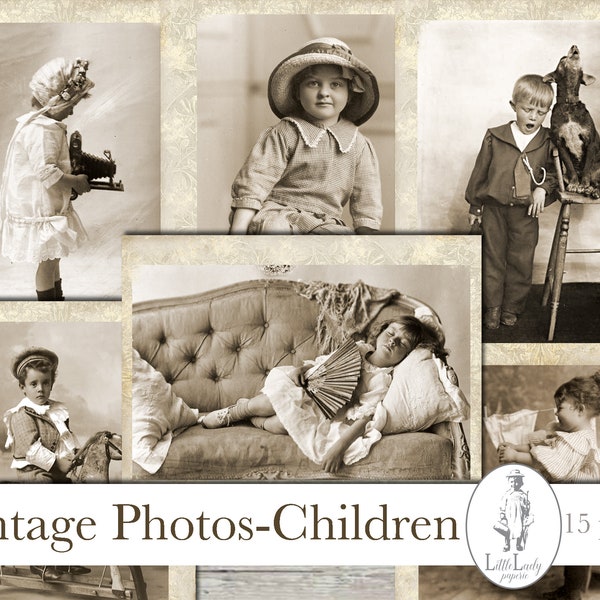 Vintage photographs junk journal digital photos children printable photos ephemera scrapbooking photographs
