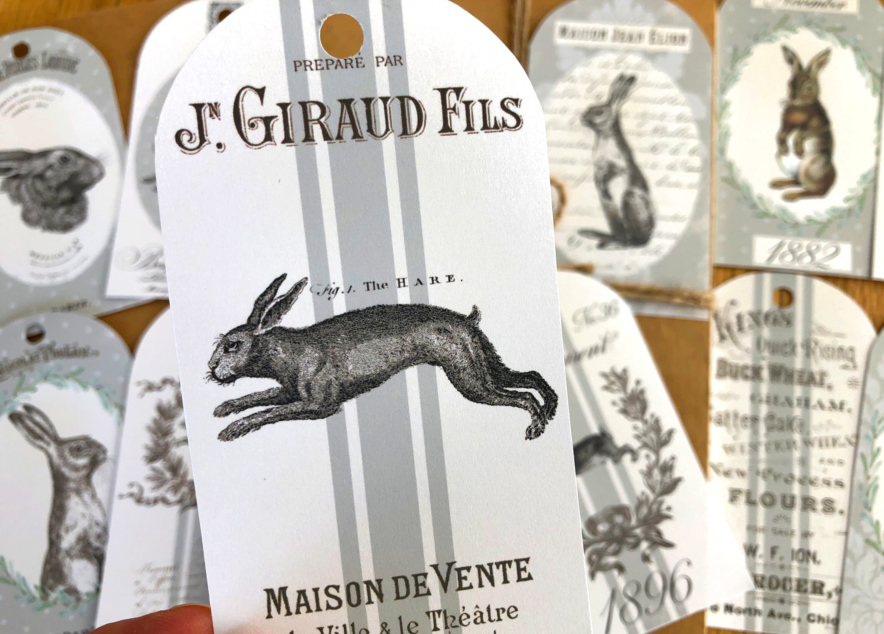 French Tag Junk Journal French Easter Rabbit Printable - Etsy