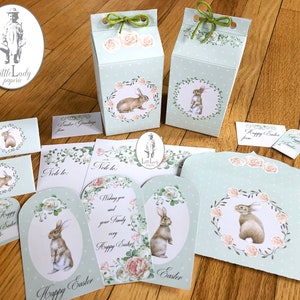 Osterhasen Candy Boxes Ostern Party DIY Junk Journal Ephemera Papier DIY Scrapbooking Papier basteln digital