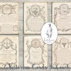 Cartes de journal victoriennes numériques éphémères victoriens scrapbooking papier victorien artisanat feuille de collage numérique télécharger victorien imprimable