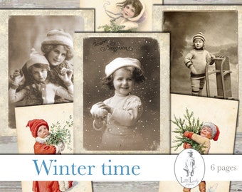 Winter junk journal digital photographs,winter vintage photos printable winter junk journal photographs,winter journaling winter ephemera