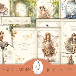 Fée junk journal numérique ensemble fée imprimable junk journal kit fée jardin magique numérique éphémère fée scrapbooking magie junk journal