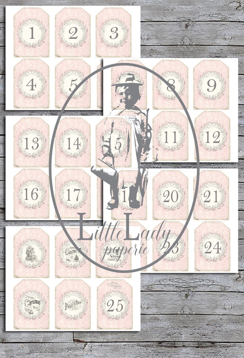 Advent calendar shabby for christmas