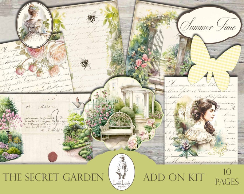 Secret Garden Junk Journal Pages: Victorian Ephemera (digital Download ...