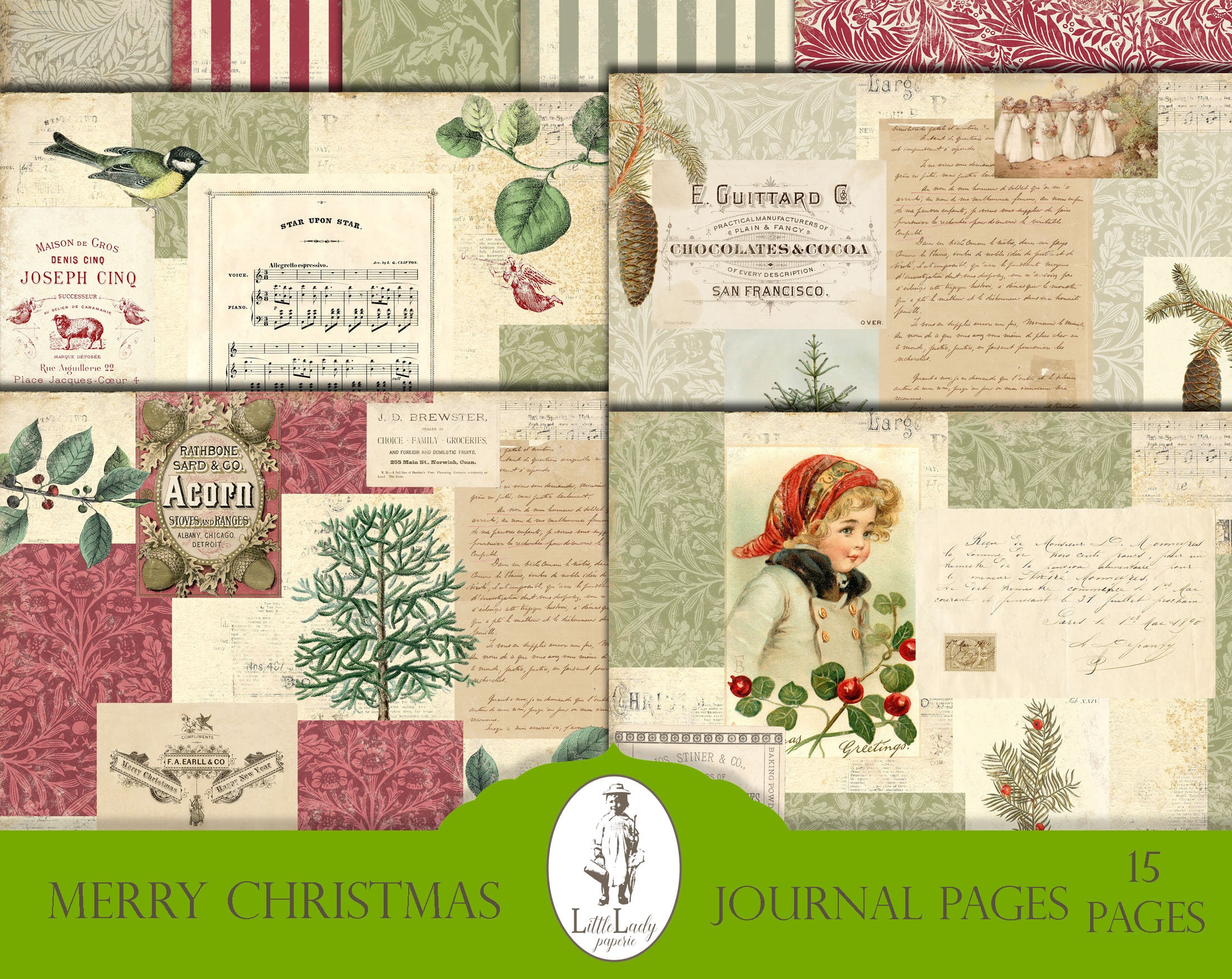 Christmas Junk Journal Pages, Winter Ephemera (digital Download) - Etsy