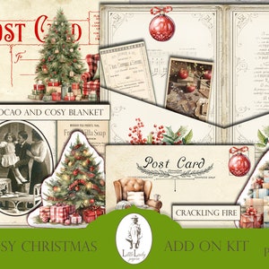 Christmas junk journal digital cosy christmas add on kit christmas crafting printable ephemera christmas scrapbooking digital