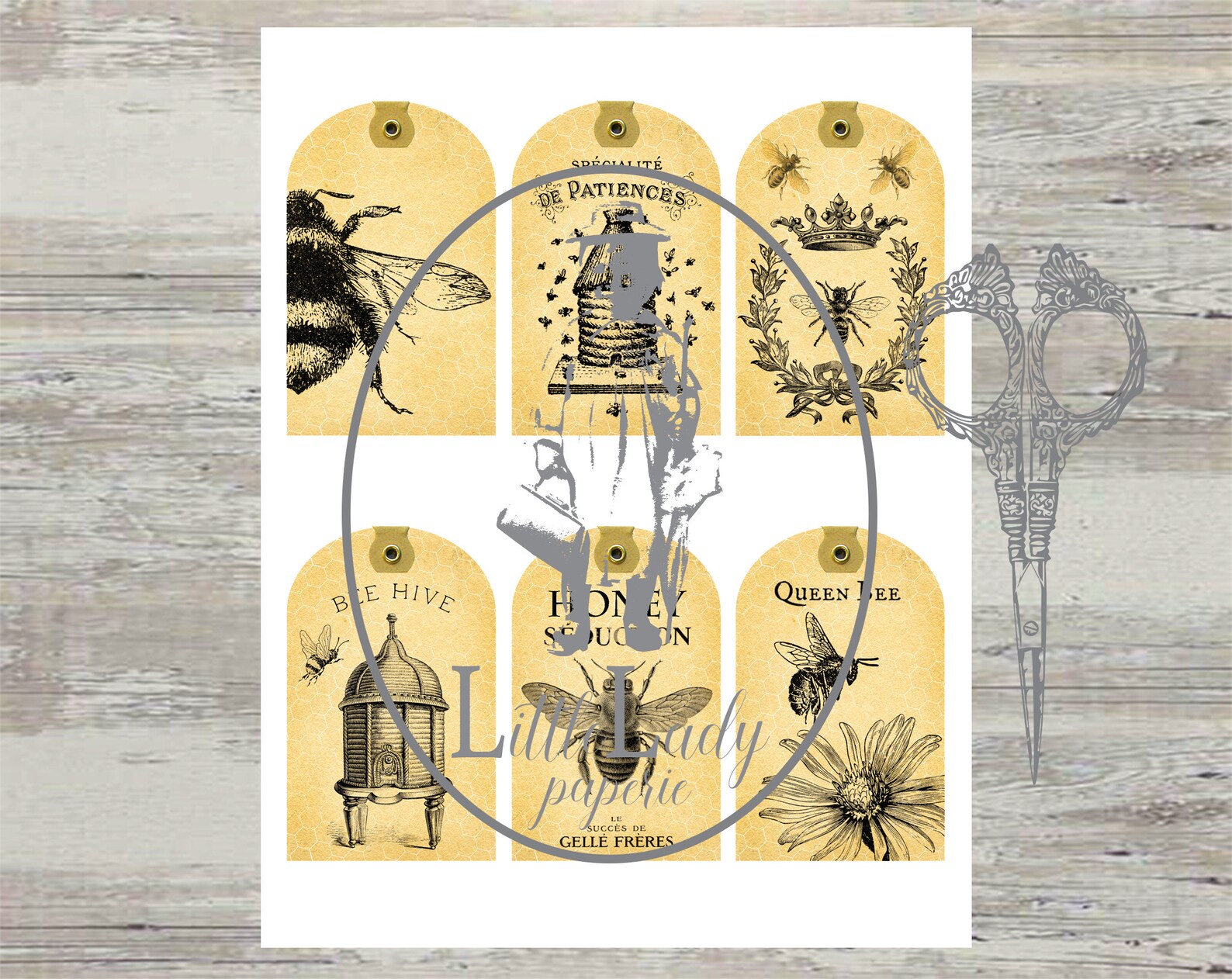 Bee Gift Tags Printable Bee Tags Paper Crafting Scrapbooking - Etsy
