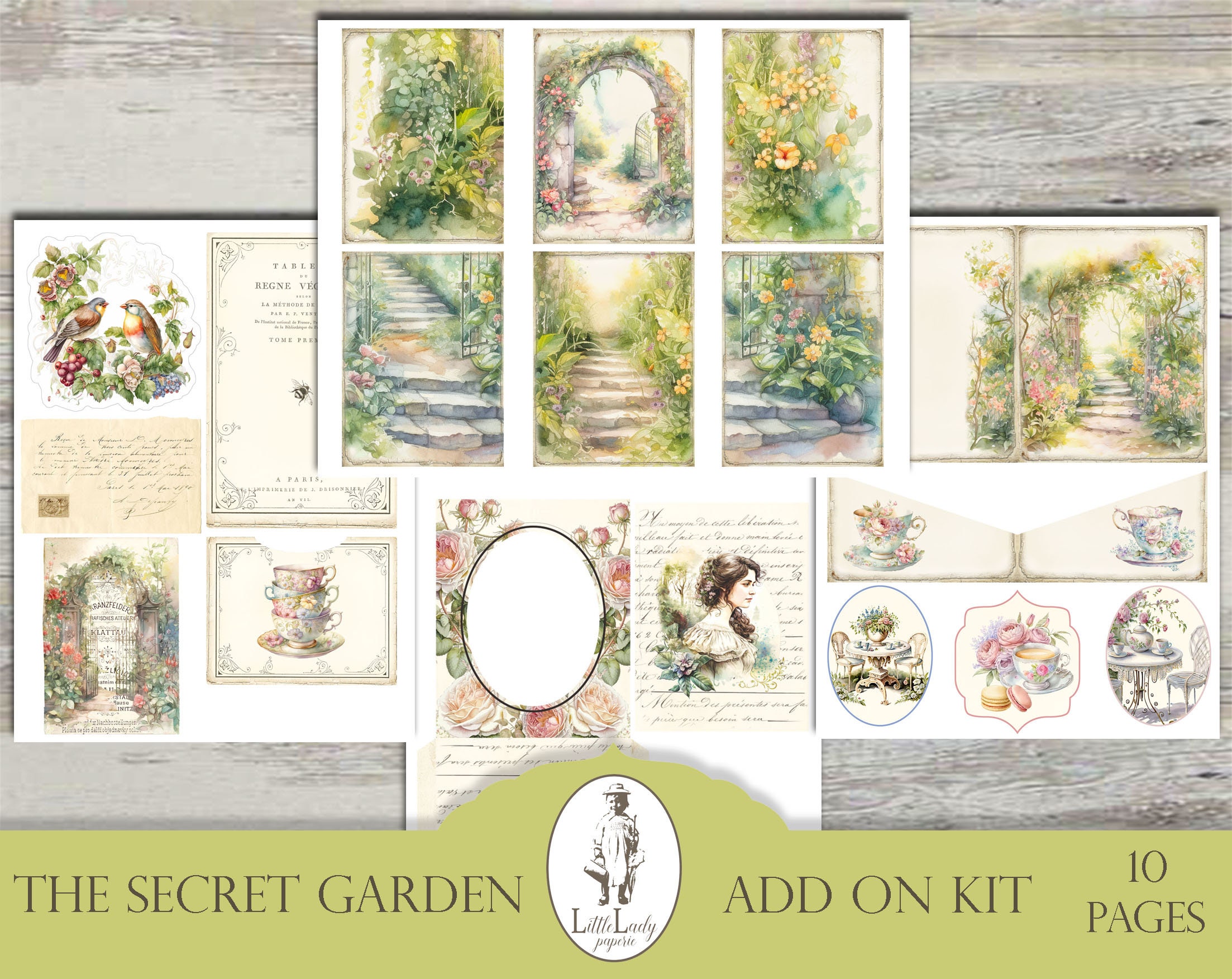 Secret Garden Junk Journal Pages: Victorian Ephemera (digital Download ...