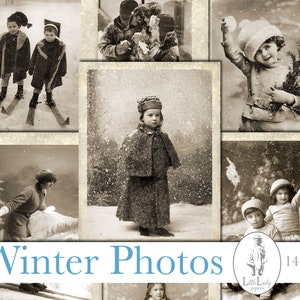 Winter junk journal digital vintage photographs christmas winter photos printable vintage photos winter ephemera scrapbooking