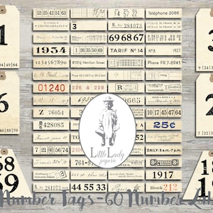 Nummerlabels afdrukbare nummerlabels digitale nummers minilabels ongewenste dagboeknummers collagevel scrapbooking kortstondige collagevel