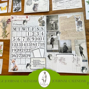 Calendar junk journal digital collage journal calendar junk journal printable calendar scrapbooking ephemera journal crafting calendar