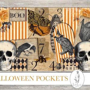 Halloween junk journal digital halloween kit halloween labels halloween scrapbooking halloween journaling halloween ephemera digital