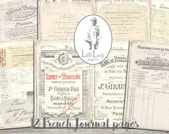 French Ephemera Journal Pages, Paris Collage Sheet (Digital Download)