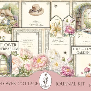 Cottage garden country flowers junk journal digital cottage flower cottage junk journal printable cottage flowers ephemera scrapbooking