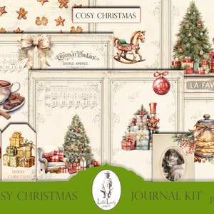 Christmas junk journal digital christmas crafting set christmas printable kit christmas ephemera junk jurnal scrapbooking