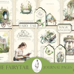 Fairy tail junk journal digital kit fairy tail magic fairy tail castle fairy tail garden scrapbooking fairy tail  ephemera printable pages