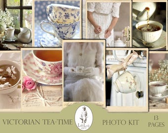 Victorian Tea Party Photos, Jane Eyre, Junk Journal (Digital Download)