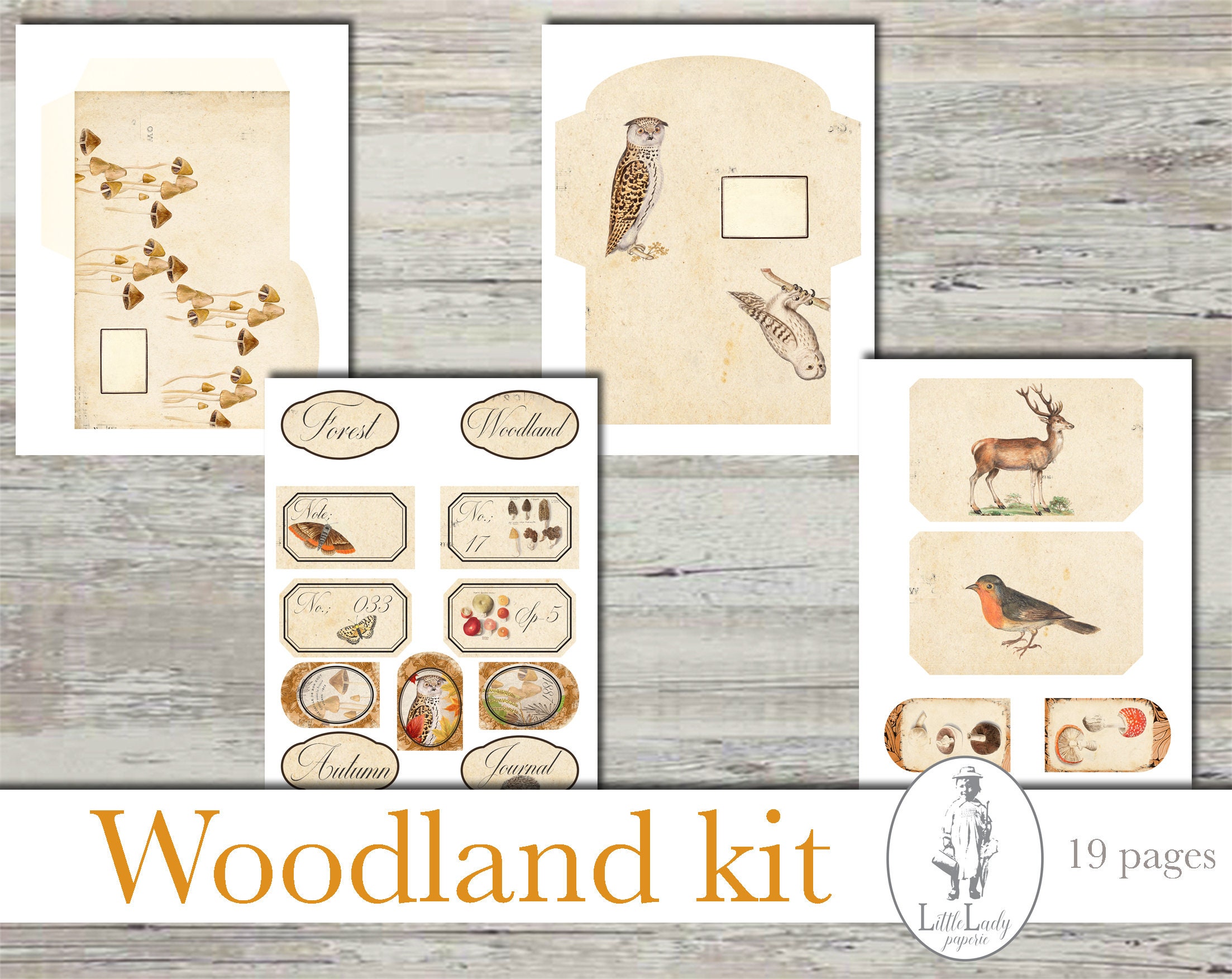 Woodland Junk Journal Kit, Forest Ephemera (digital Download) - Etsy