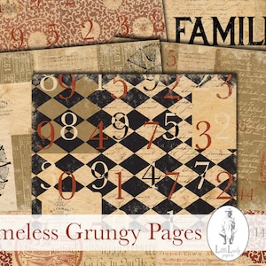 Junk journal digital grunge pages junk journal printable grunge collage sheet grungy pages ephemera steampunk grunge scrapbooking