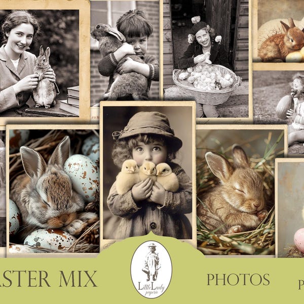 Easter photos junk journal digital ephemera