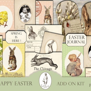 easter jung journal digital easter spring junk journal easter bunny add on ephemera kit easter journal easter crafting scrapbooking