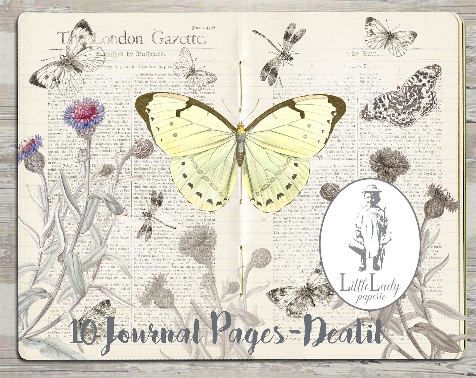Butterfly Journal Pages Printable Scrapbooking Junk Journal Etsy