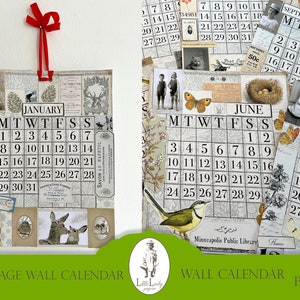 calendar junk journal digital collage wall calendar junk journal printable calendar scrapbooking ephemera journal crafting calendar journal