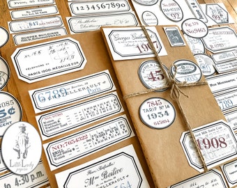 Digital labels digital junk journal numbers printable random numbers journal labels ephemera numbers collage sheet paper crafting numbers