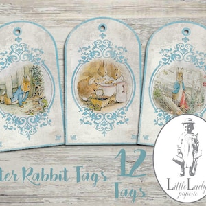 Etiquetas vintage Peter Rabbit para presente Etiquetas para impressão Etiquetas para impressão em papel scrapbooking steampunk download digital download instantâneo colagem digital