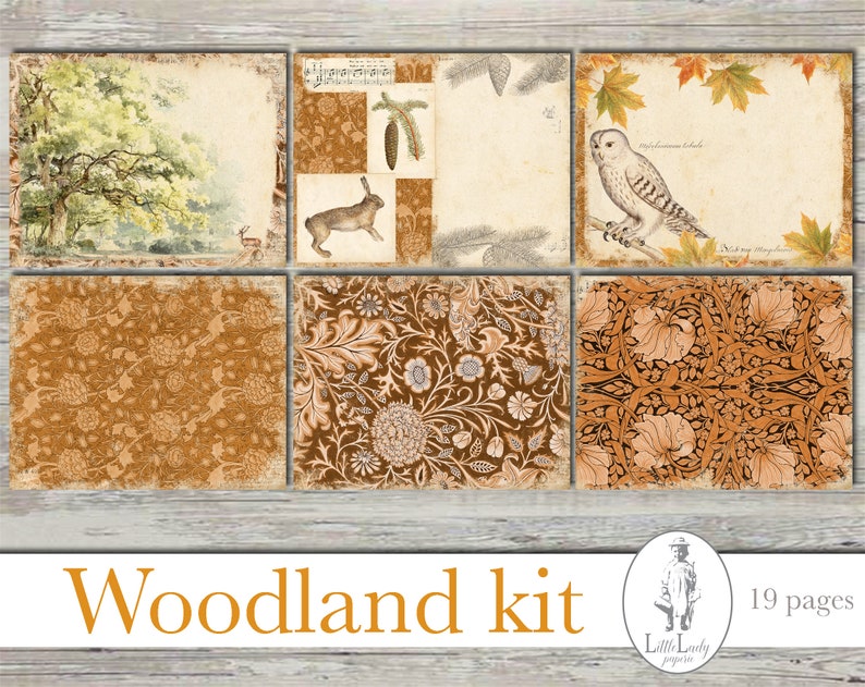 Woodland Junk Journal Kit, Forest Ephemera (digital Download) - Etsy