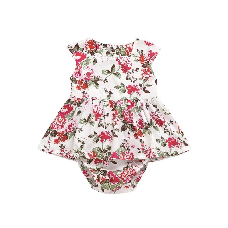 Ready to Ship 2 Piece Baby Girl Flower Print Mathing Set Baby