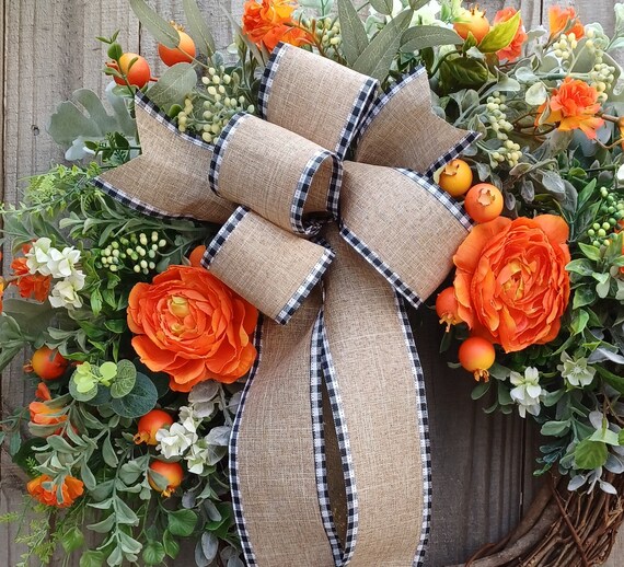 Summer Wreath Everyday Door Wreath Country Farmhouse Wreath Etsy