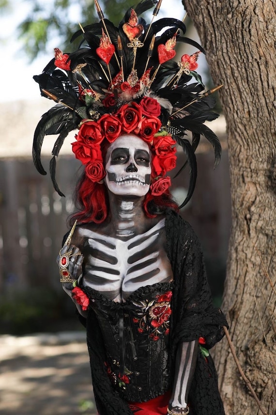 knee length dresses for ladies Sexy Day of the Dead Halloween Costume