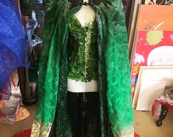 Partial Custom Made To Order Poison Ivy Cape and Corset (No gloves, ivy eye , or headpiece)