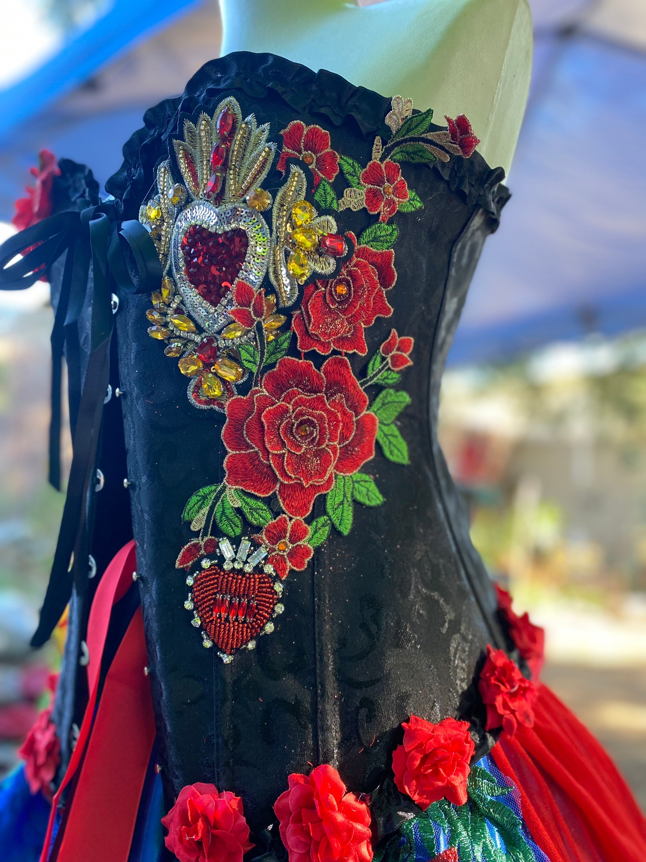Vestido de rebozo Faja Mexican Dress Belt Embroidery Chiapas 1