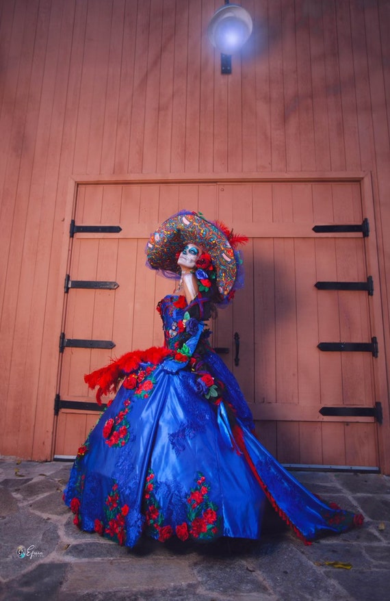 La ROSA Gown made to Order Catrina Dress , Quince or Theme Weddings - Etsy La ROSA Gown made to Order Catrina Dress , Quince or Theme Weddings - Etsy