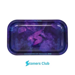 Neura Rolling Tray by Stoners Club | Metal | Medium (27cm x 16cm) (Sapphire Blue Design)