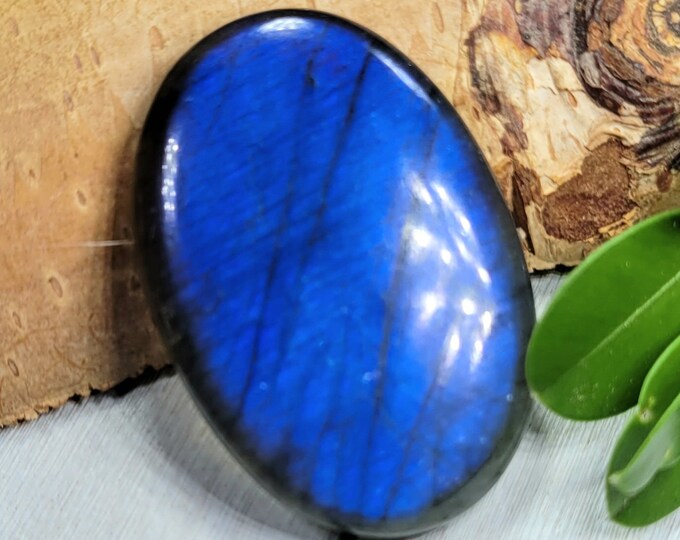 Natural Premium Grade Multi Flash Labradorite Oval Cabochon 59ct 1 Stone Wire Wrapping, Weaving, Pendant or Ring BA07