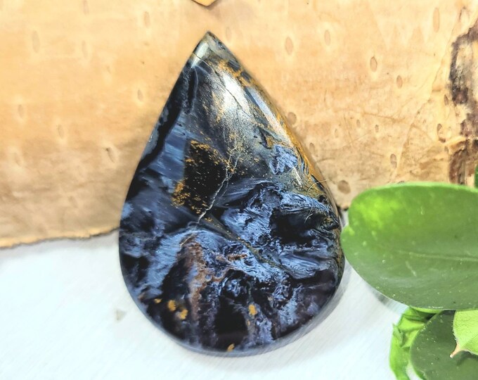 Pietersite Pear Cabochon, High Quality Pietersite Pear Cabochon, 23.50ct, Wire Wrapping, Weaving, Pendant, Gift for Her, FA24